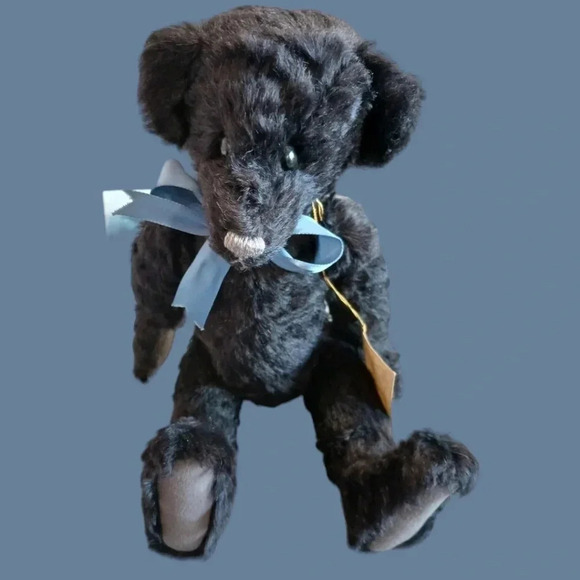 Terry Klink vtg yesterday's memories mohair bear '16" blk/gray - Picture 4 of 7